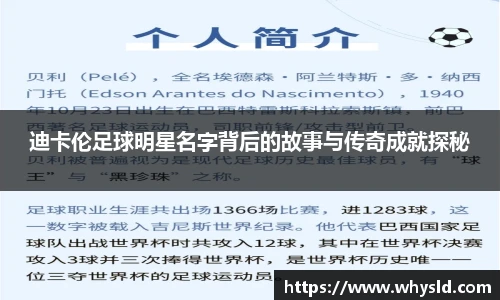 迪卡伦足球明星名字背后的故事与传奇成就探秘